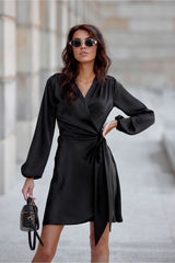 Extremely elegant wrap style short cocktail dress