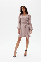 Extremely elegant wrap style short cocktail dress