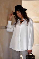 Long sleeve delicate satin shirt