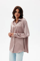 Long sleeve delicate satin shirt