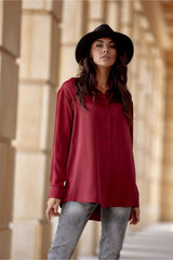 Long sleeve delicate satin shirt