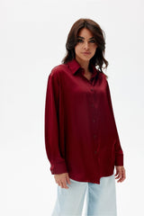 Long sleeve delicate satin shirt