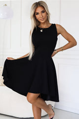 Elegant stretchy black cocktail dress