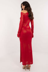 Elegant asymmetrical neck evening dress