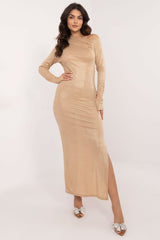 Elegant asymmetrical neck evening dress