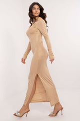 Elegant asymmetrical neck evening dress