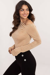 Elegant long sleeve fitted formal blouse