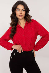 Elegant long sleeves rhinestones shirt