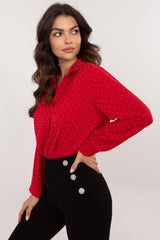 Elegant long sleeves rhinestones shirt