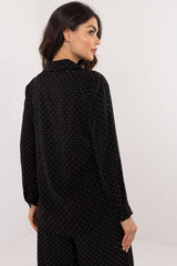 Elegant long sleeves rhinestones shirt