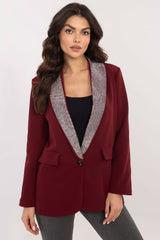 Subtle rhinestones decorative lapels jacket