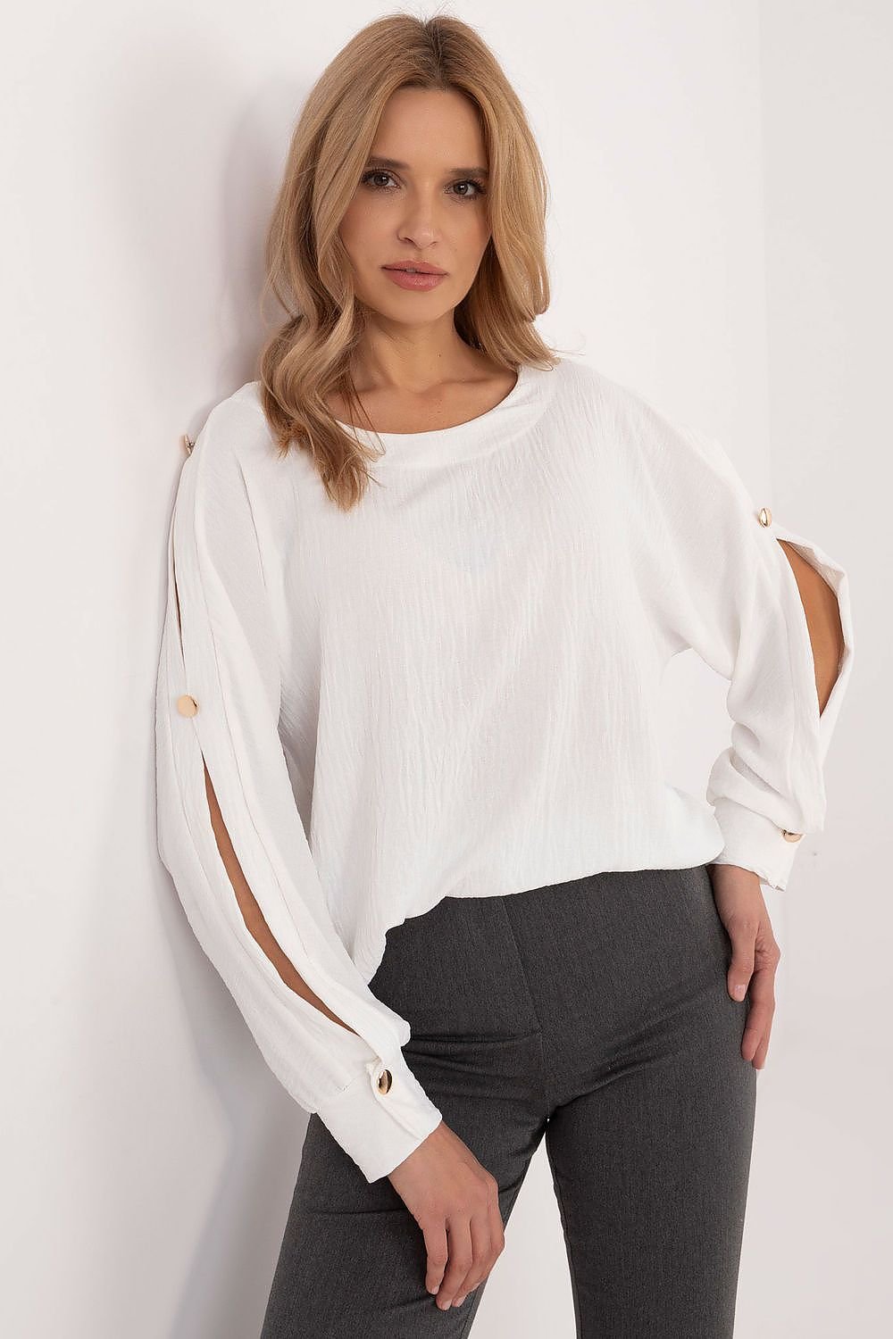 Elegant Long sleeves with slits blouse