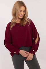 Elegant Long sleeves with slits blouse