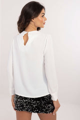 Elegant long sleeves formal blouse with a subtle