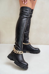 Slip-on soft eco-leather Knee-high boots