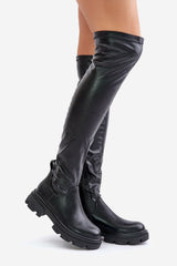 Slip-on soft eco-leather Knee-high boots