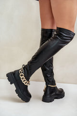 Slip-on soft eco-leather Knee-high boots