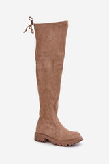 Women's stylish faux suede knee-high boots