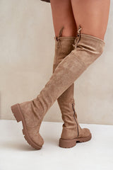 Women's stylish faux suede knee-high boots