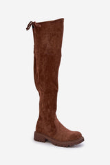 Women's stylish faux suede knee-high boots