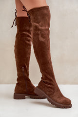 Women's stylish faux suede knee-high boots