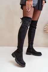 Women's stylish faux suede knee-high boots