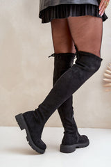 Women's stylish faux suede knee-high boots