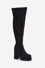 Eco-suede fashionable knee-high boots