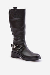 Women's natural leather knee-high boots