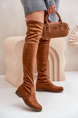 Women's ecological suede knee-high boots