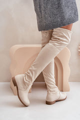 Women's ecological suede knee-high boots