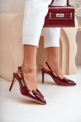 Elegant patent eco leather high heels