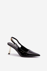 Elegant lacquered eco leather high heels