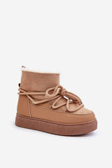 Faux suede leather snow boots