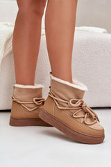 Faux suede leather snow boots