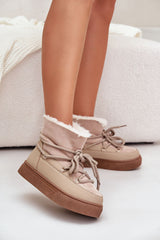 Faux suede leather snow boots