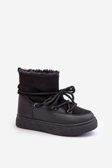 Faux suede leather snow boots