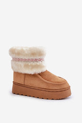 Women trendy pattern fur snowboots