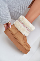 Women trendy pattern fur snowboots