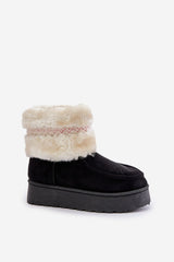 Women trendy pattern fur snowboots