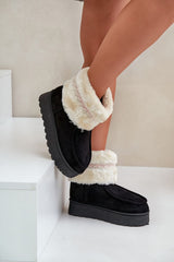 Women trendy pattern fur snowboots