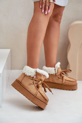 Women lined soft fur snow boots