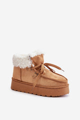 Women lined soft fur snow boots