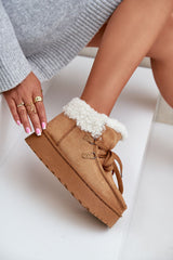 Women lined soft fur snow boots