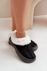 Women's slip-on slippers with fur