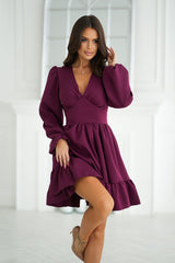 Elegant long sleeves short cocktail dress