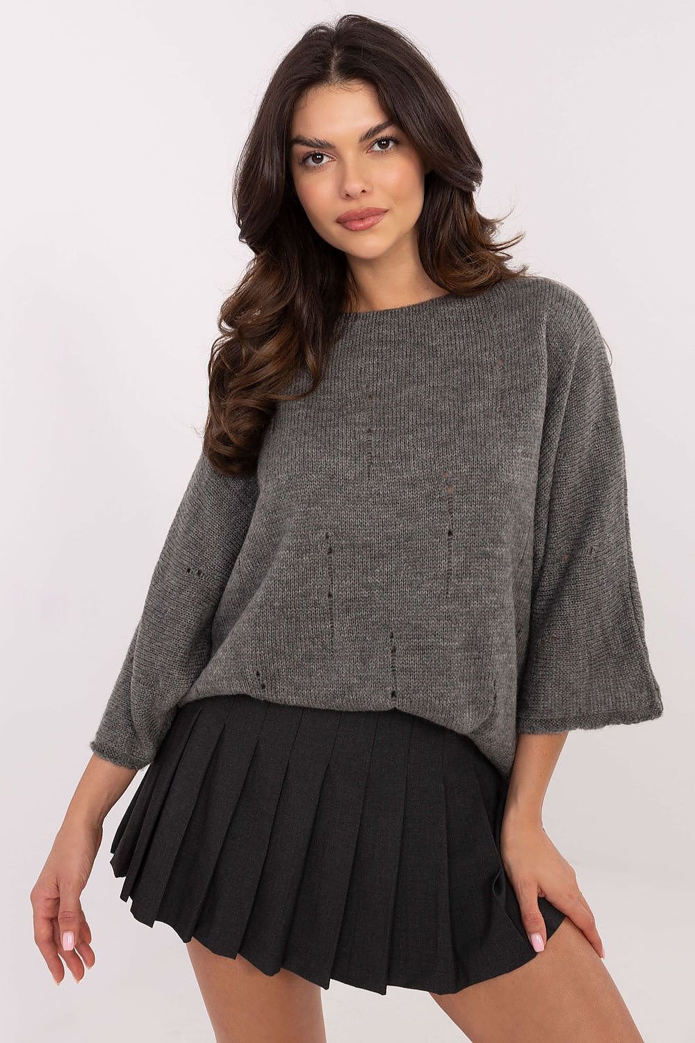 Trendy 3/4 sleeves oversize sweater