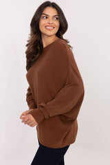 Long sleeves smooth pattern oversized sweater