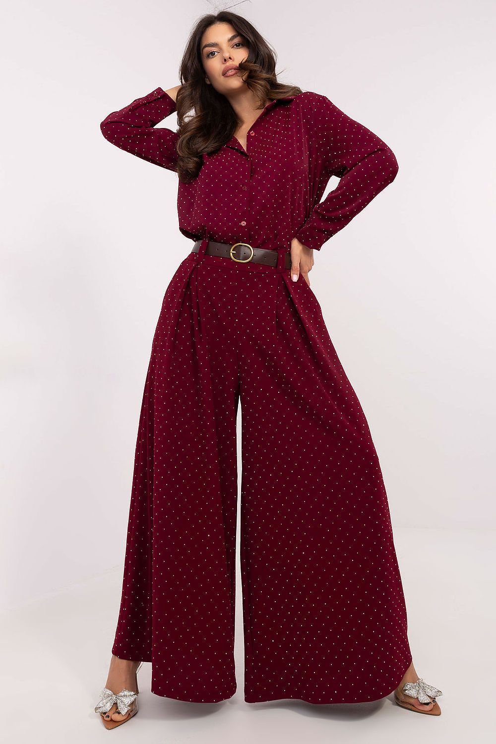 Women stylish wide legs palazzo pants