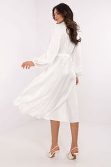 Buff cuffed sleeves asymmetrical cut cocktail shirt dress